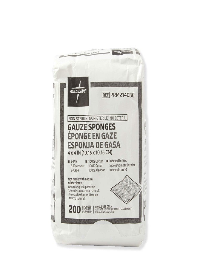 Medline 4 x 4 inch Gauze Sponges, 100% Cotton, 8-Ply Woven Non-Sterile Gauze (Pack of 200) - Image 3